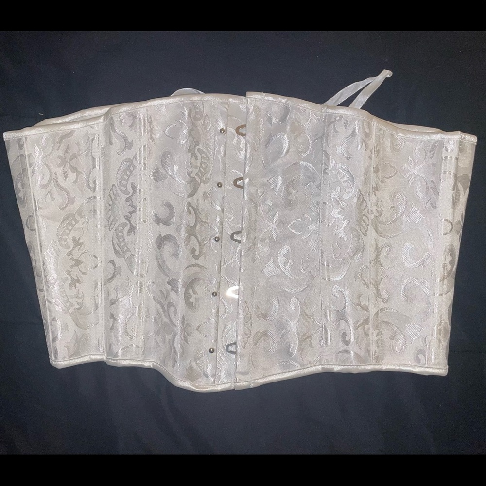 A white back lace up waist trainer